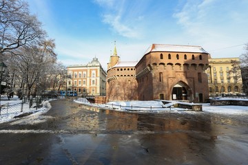 Fototapeta premium Barbakan | winter | Cracow