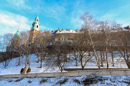 Fototapeta Cracow   Wawel   winter   tourism
