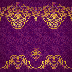 Vector floral border in Eastern style.