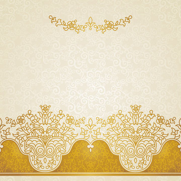 Vector floral border in Eastern style.