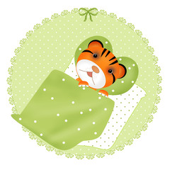 Cute tiger sleeping