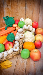 Organic fruits and vegetables