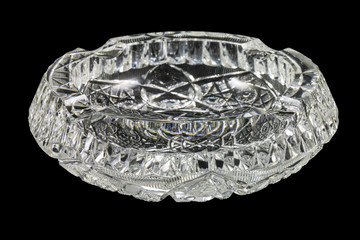Empty crystal ashtray