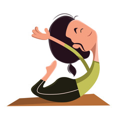 Woman doing yoga vector illustration cartoon character