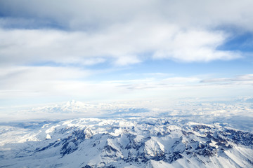 Fototapeta premium Top of snowy mountain