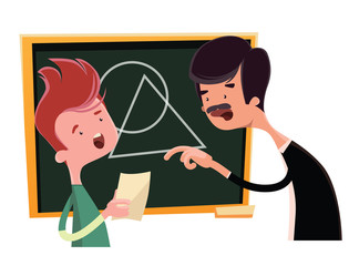 Teacher teaching shapes vector illustration cartoon character