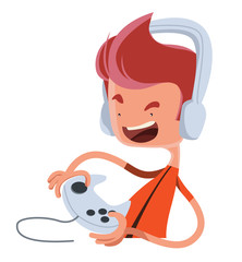 Playing the game vector illustration cartoon character