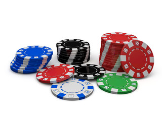 colored casino poker chips