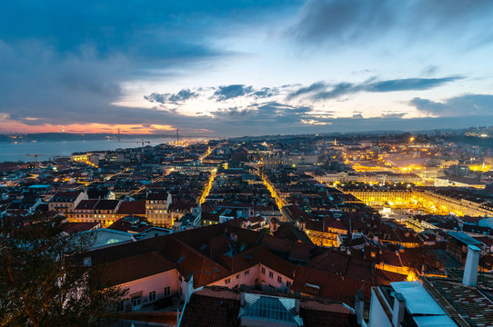 A view of the Alfama downtown in Lisbon, Portugal.