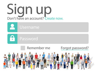Obraz premium Sign Up Register Online Internet Web Concept