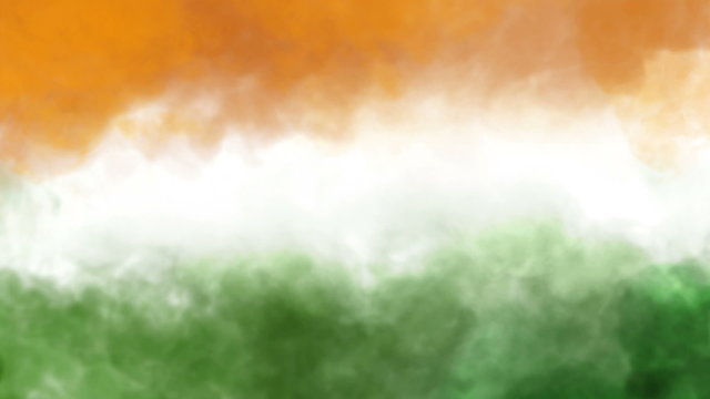 three colors smoke animation, indian national flag