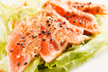 japanese salad with salmon