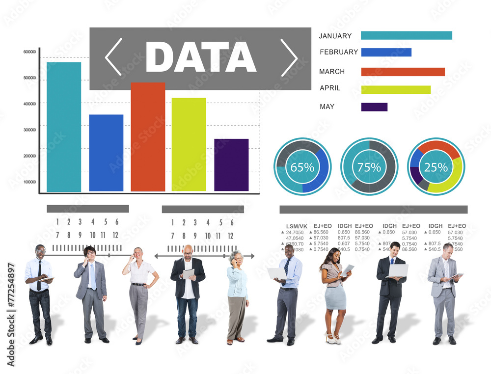 Wall mural Data Analytics Chart Performance Pattern Statistics Concept