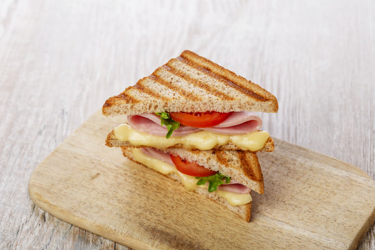 toast sandwich grilled ham with cheese and tomatoes