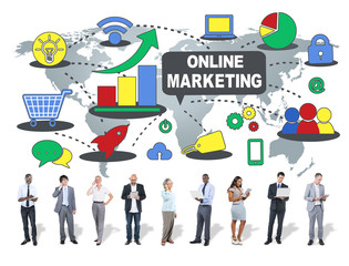 Online Marketing Internet Technology Global Team Concept