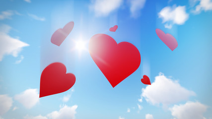 Fototapeta na wymiar Red heart greeting card. Symbol of love. Saint Valentine's day.
