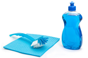 Blaue Geschirrspülutensilien - Blue dishwashing utensils