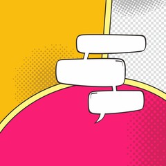comic template element with speech bubble halftone art