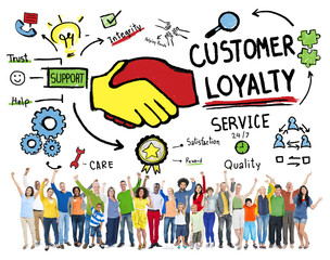 Obraz na płótnie Canvas Customer Loyalty Service Support Care Trust Casual Concept