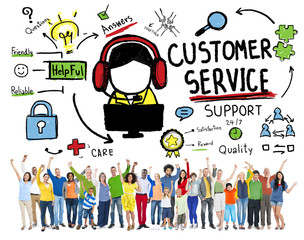 Obraz premium Customer Service Support Assistance Service Help Guide Concept