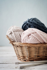 Fototapeta na wymiar Wool yarn in coils