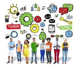 Team Teamwork Support Success Collaboration Cog Unity Concept