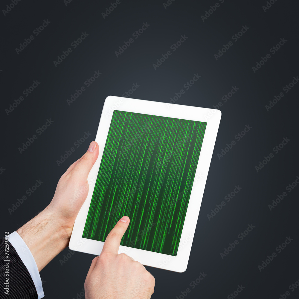 Poster tablet with matrix code