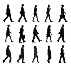 Silhouette Group People Row Diverse Concept