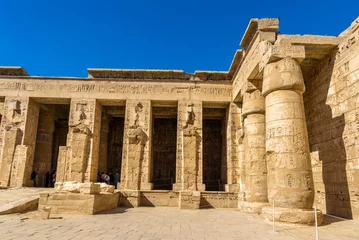 Deurstickers Ancient columns in the Medinet Habu Temple - Egypt © Leonid Andronov