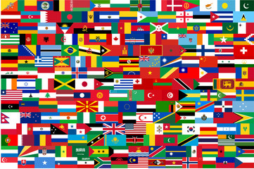 Fototapeta premium all vector flags of all countries in one illustration
