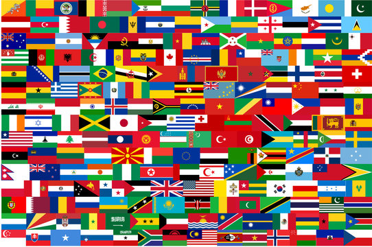 all vector flags of all countries in one illustration