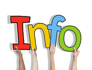 Group Hands Holding Word Info Information Concept