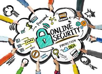 Online Security Protection Internet Safety Support Team Concept