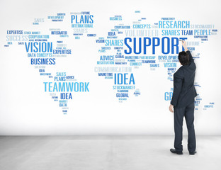 Businessman Planning Strategy Global Business Support Concept