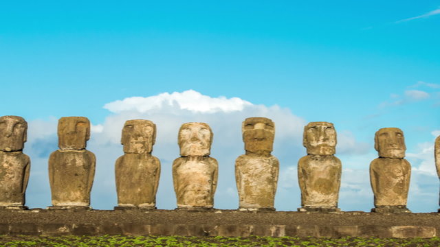 Panning Easter Island Moai