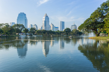 Fototapeta na wymiar Bangkok Cityscape from Lumpini Park