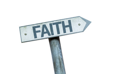 Faith sign isolated on white background