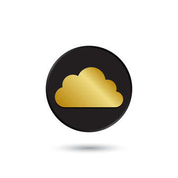 Simple gold on black cloud icon ,logo