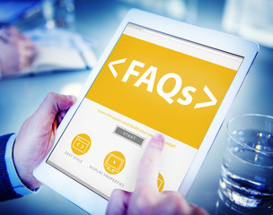 Digital Online FAQs Community Office Working Concept