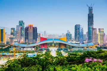 Foto op Canvas Shenzhen, China Skyline in het Civic Center © SeanPavonePhoto