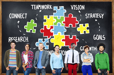 Teamwork Team Connection Strategy Partnership Support Concept