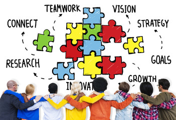 Teamwork Team Connection Strategy Partnership Support Concept