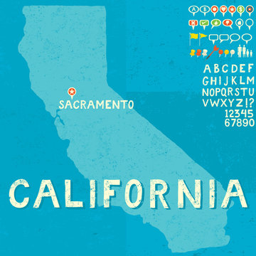 Map Of California With Icons