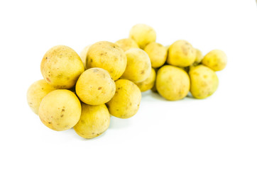 Wollongong isolated on white background, Lansium domesticum 