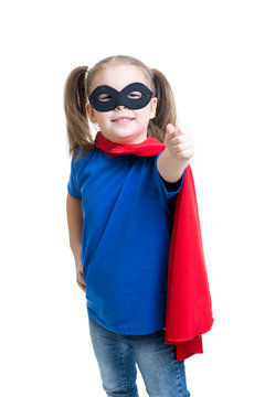 kid girl weared superhero costume