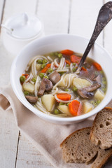 Soup with pasta and vegetables