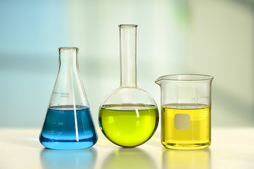 Glassware on Laboratory Table