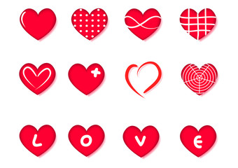 vector hearts set