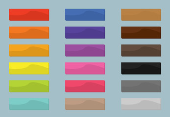Colored Flat Web Buttons Collection Vector illustration
