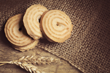 cookies on wooden background